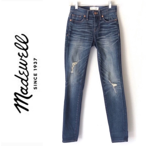 Madewell Denim - MADEWELL Skinny Skinny distressed ankle jeans